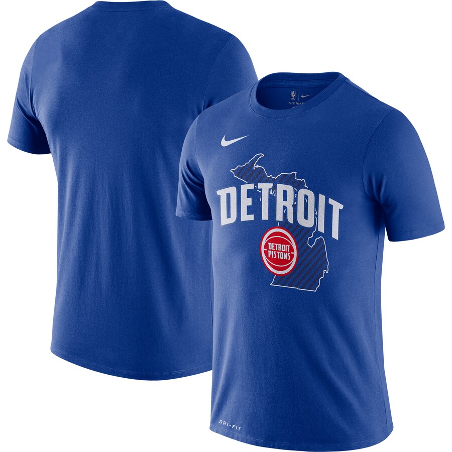 Men 2020 NBA Nike Detroit Pistons Blue 201920 City Edition Hometown Performance TShirt